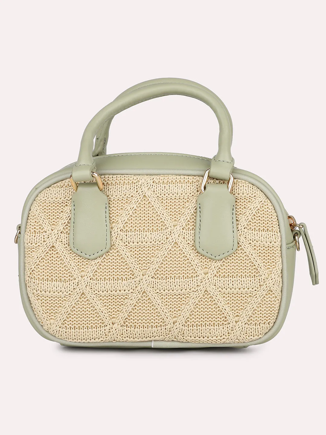 Women Pista Textured Structured Sling Bag with Quilted