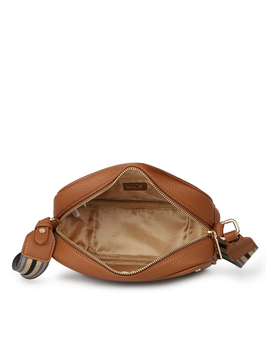 Women Tan Structured Sling Bag