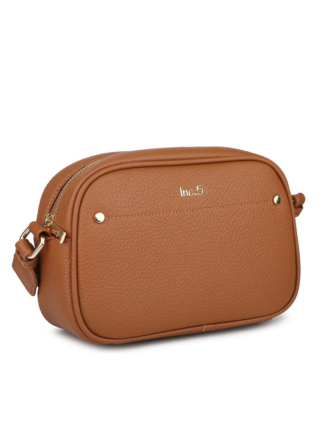 Women Tan Structured Sling Bag