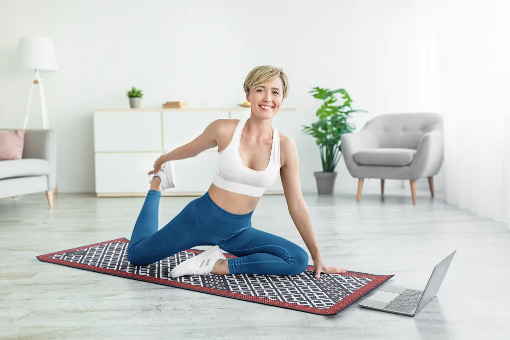 Yune Yoga Blue Pilates Mat Reiko